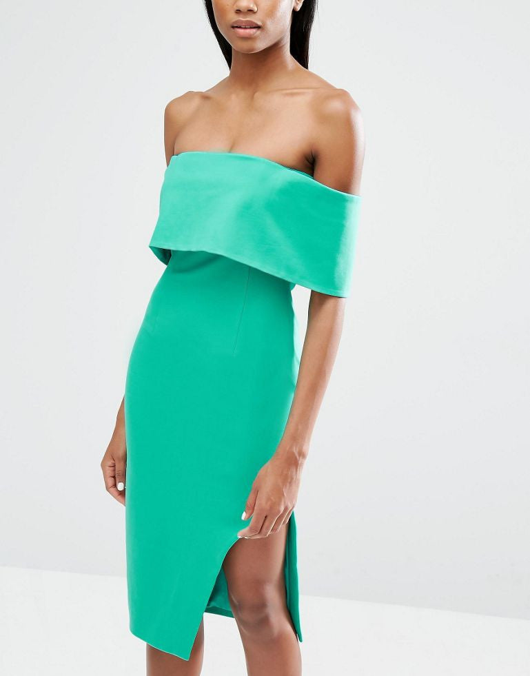 Lavish Alice Deep Bandeau Asymmetric Hem Midi Dress YourStore Lavish Alice Deep Bandeau Asymmetric Hem Midi Dress YourStore